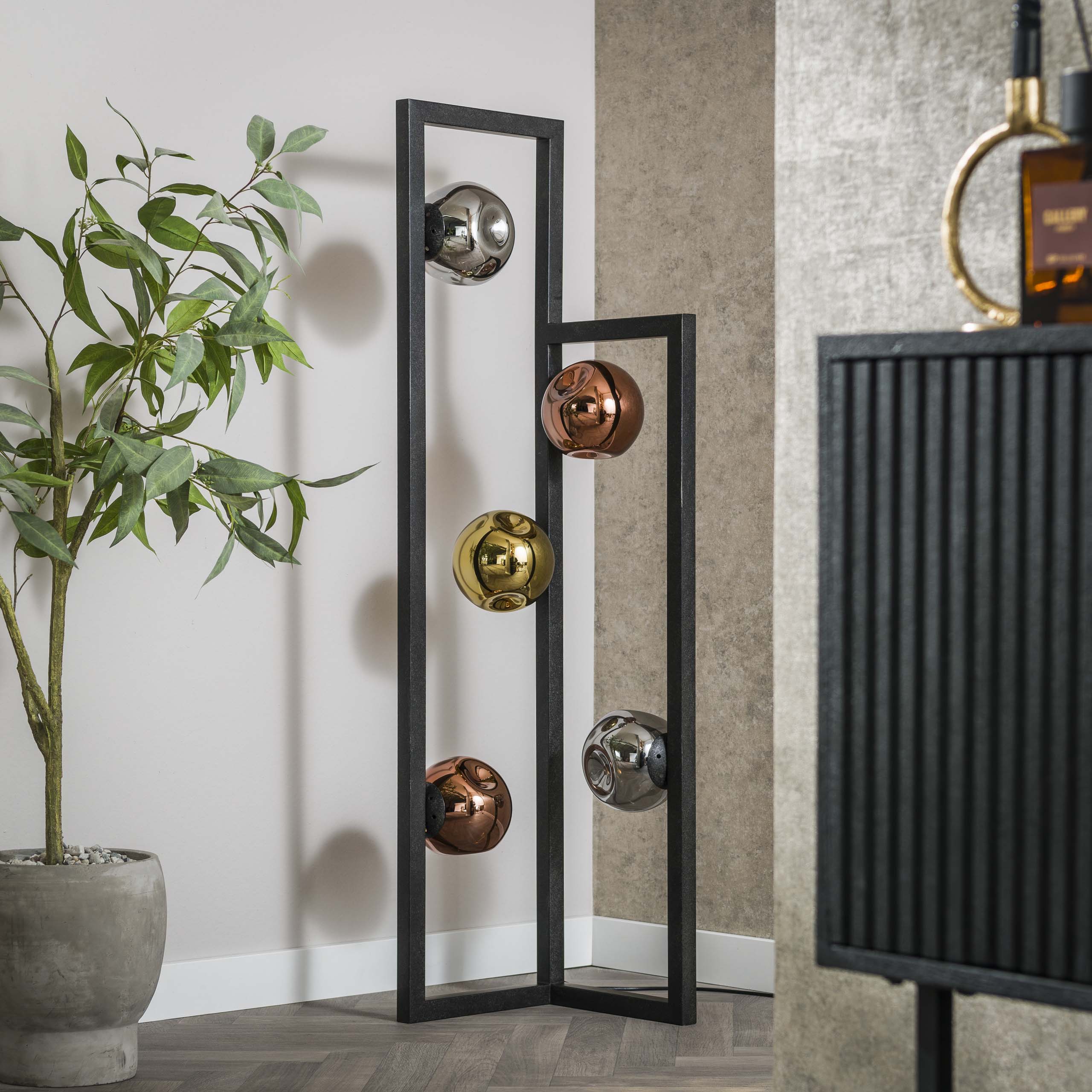Lampadaire Stellar 5 lumières Artic noir
