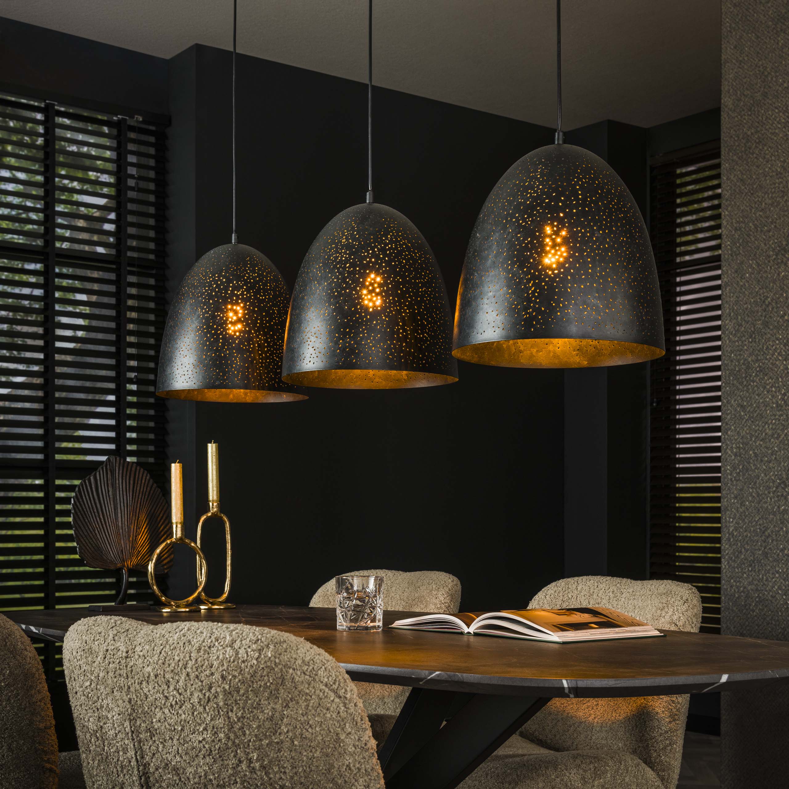 Lampe suspendue cosmos 3L / Charbon
