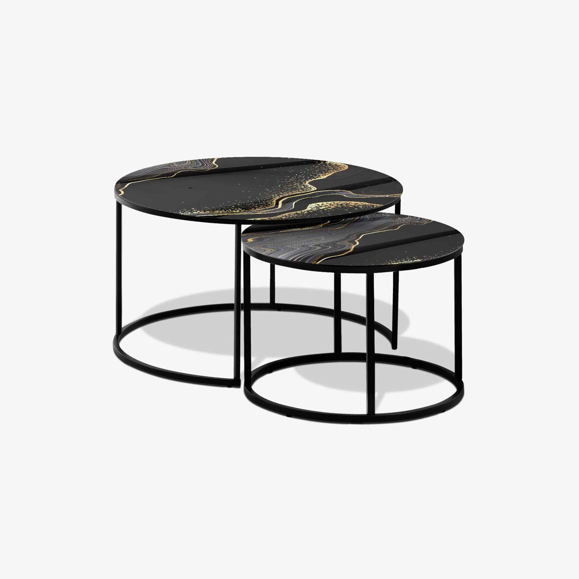 Table basse Noir - Pierre Noir & Or