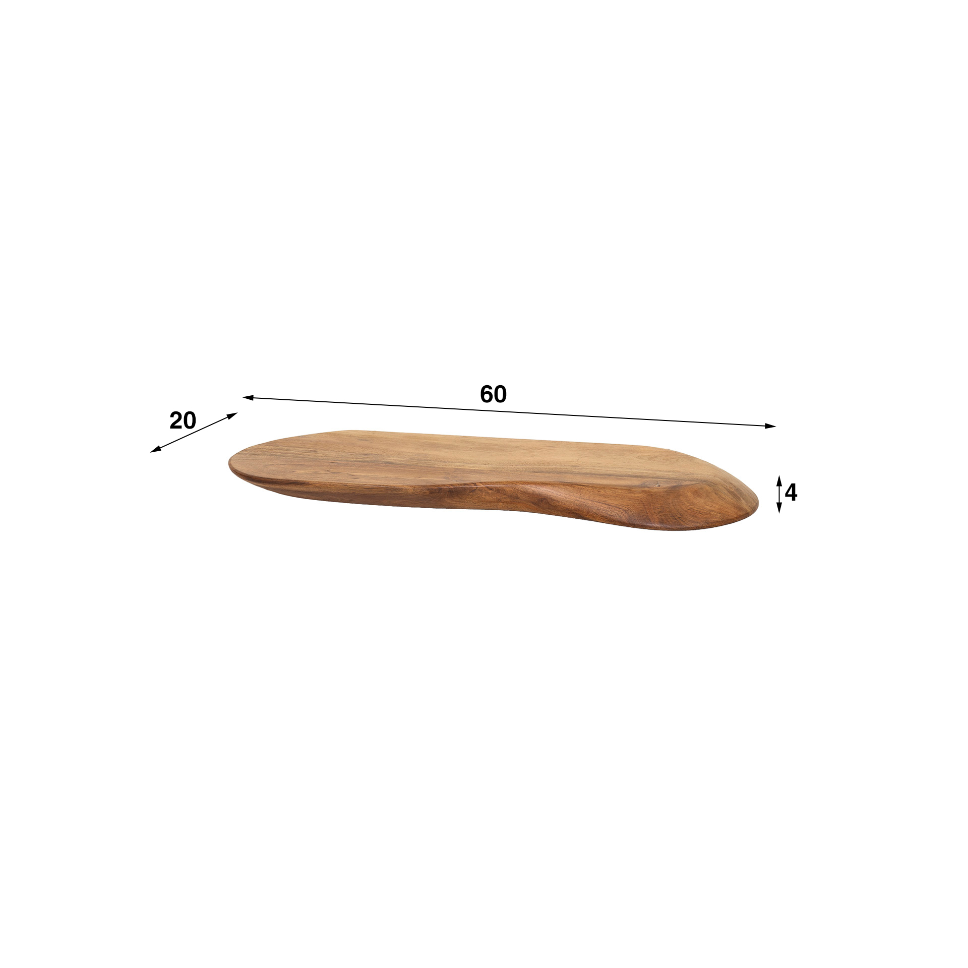 Etagère murale Organic 60 cm - Acacia massif