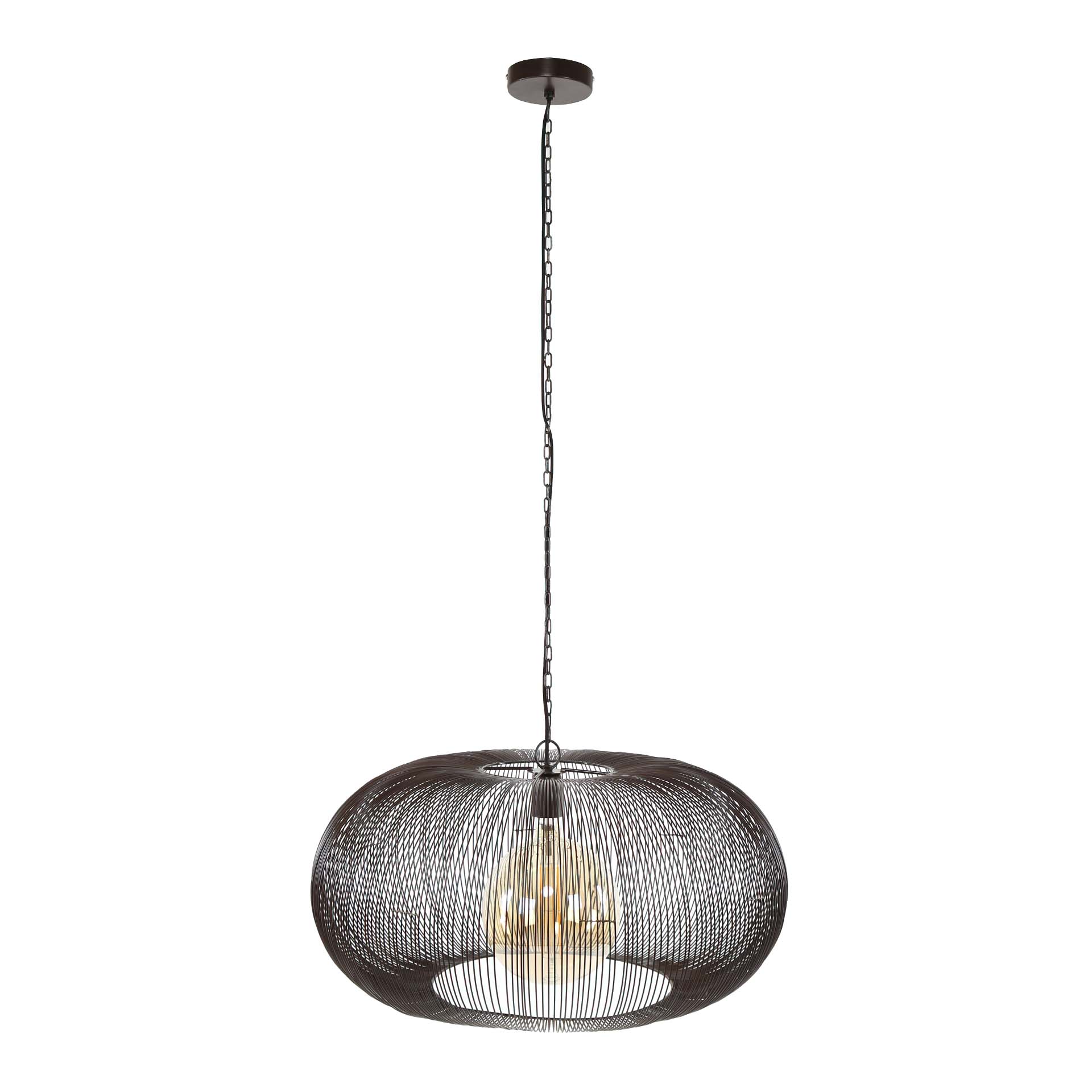 Lampe à suspension Ø70 twist cuivre / Nickel noir