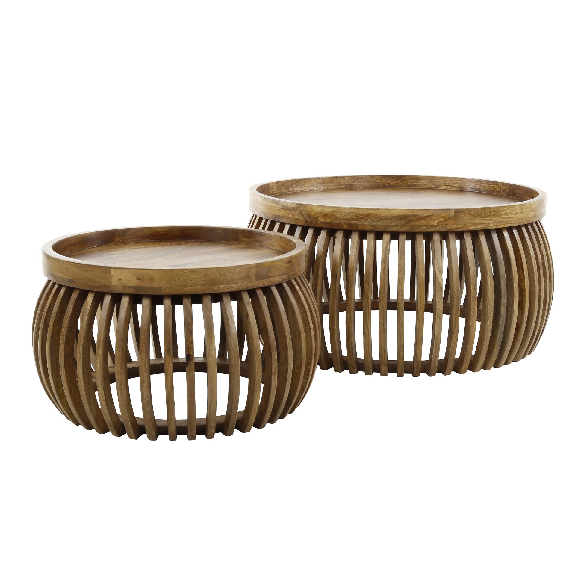 Table basse Tweak Curve - lot de 2 - Manguier massif sable