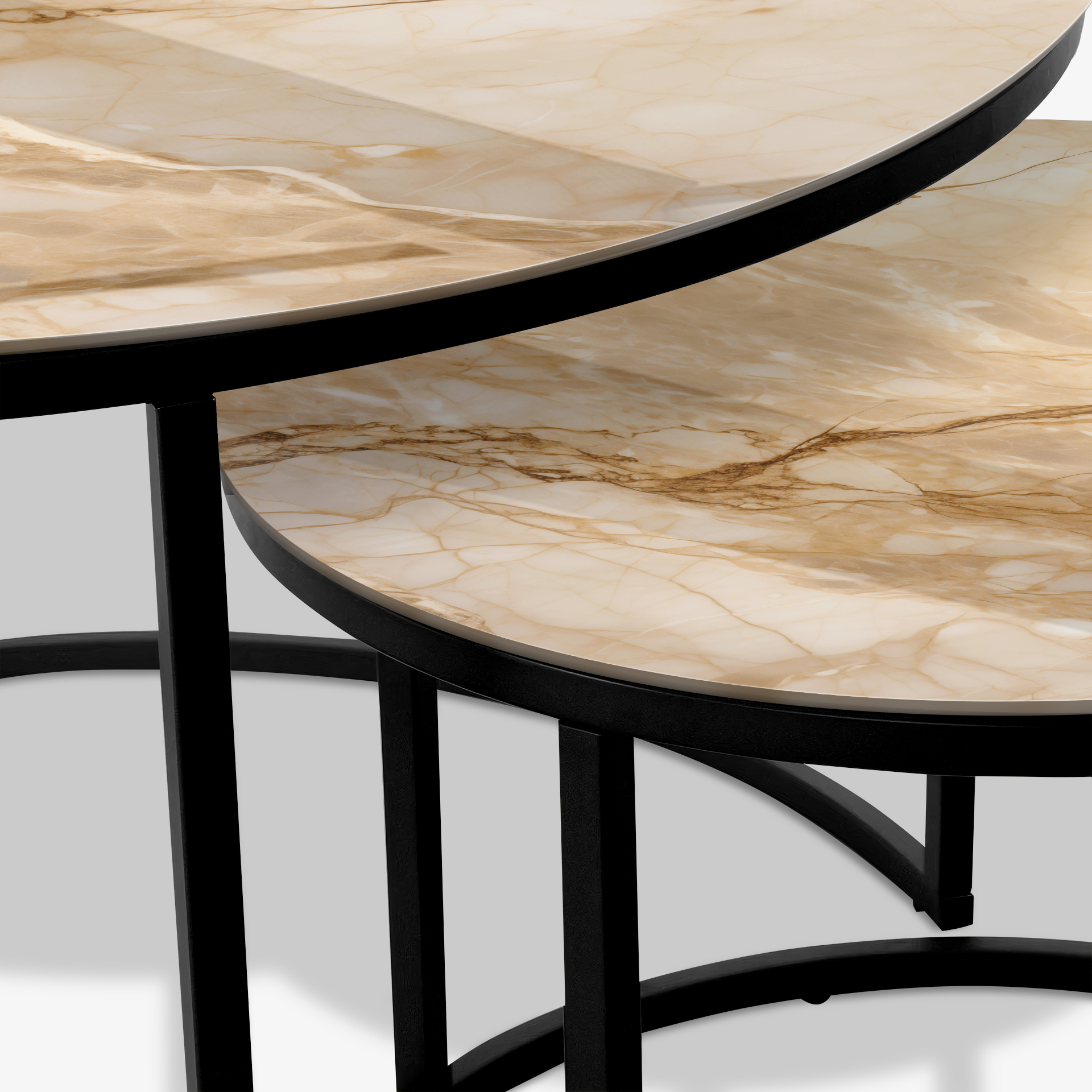 Table basse Noir - Veines Dorées