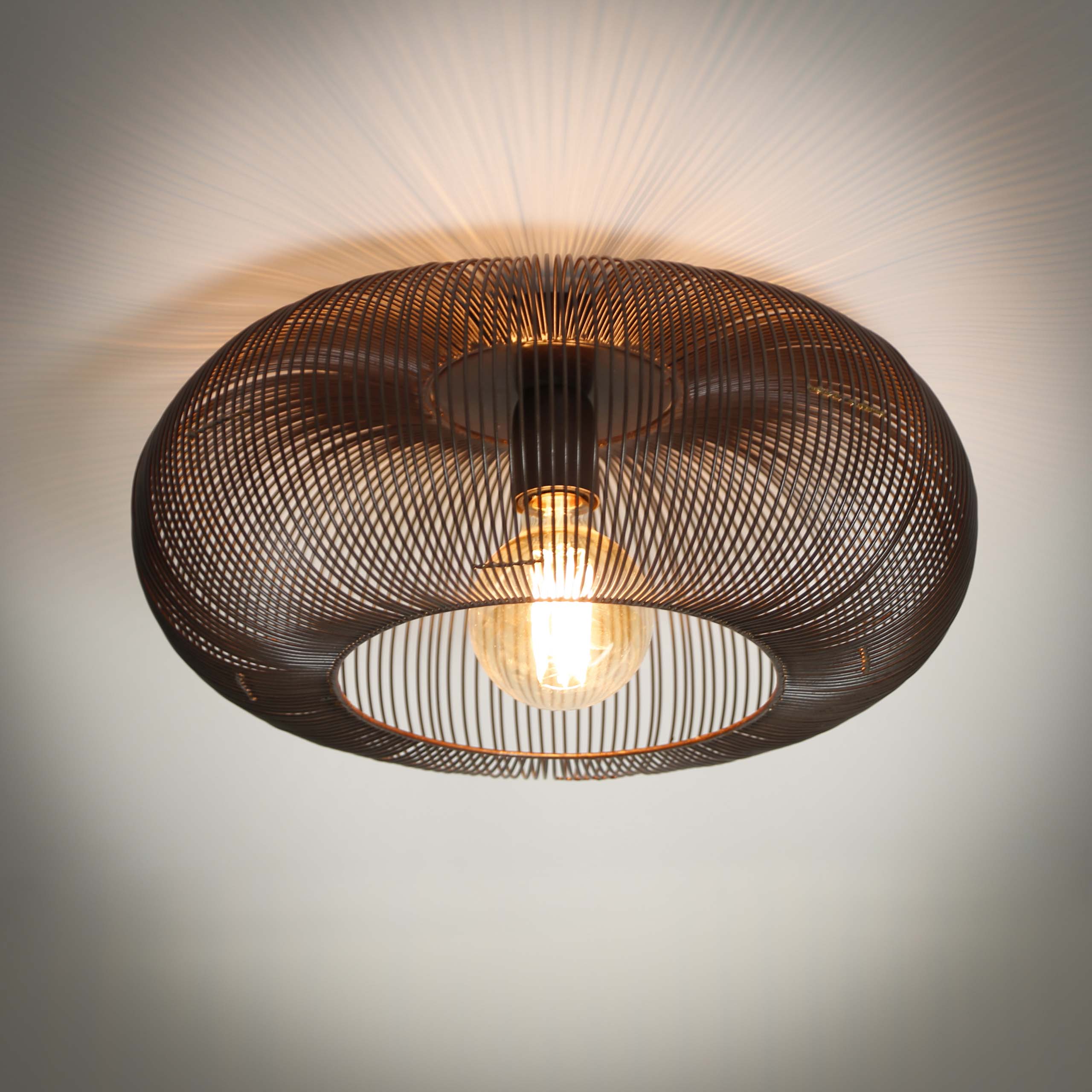 Plafonnier Ø43 cuivre twist / Nickel noir
