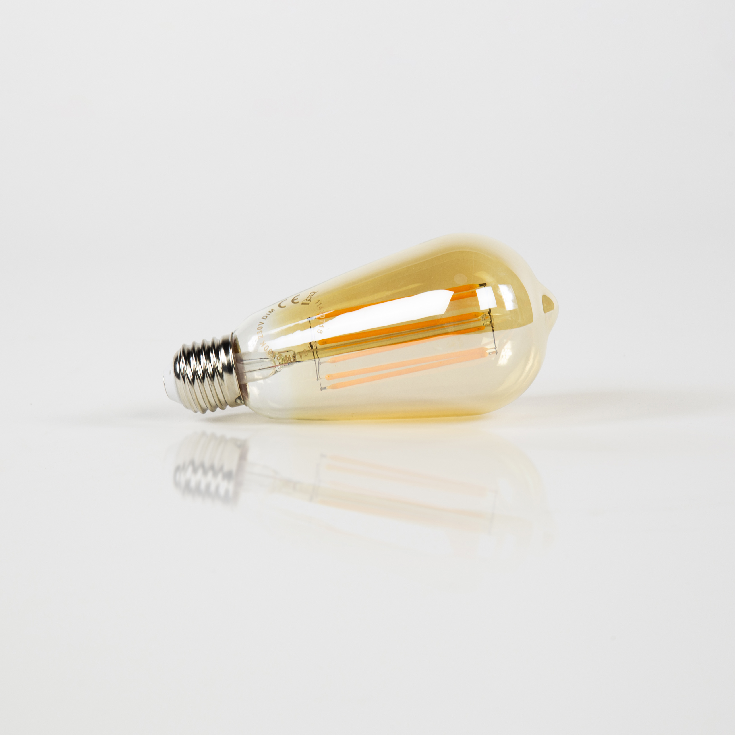 Source lumineuse LED ST64 goutte à filament - Verre ambré