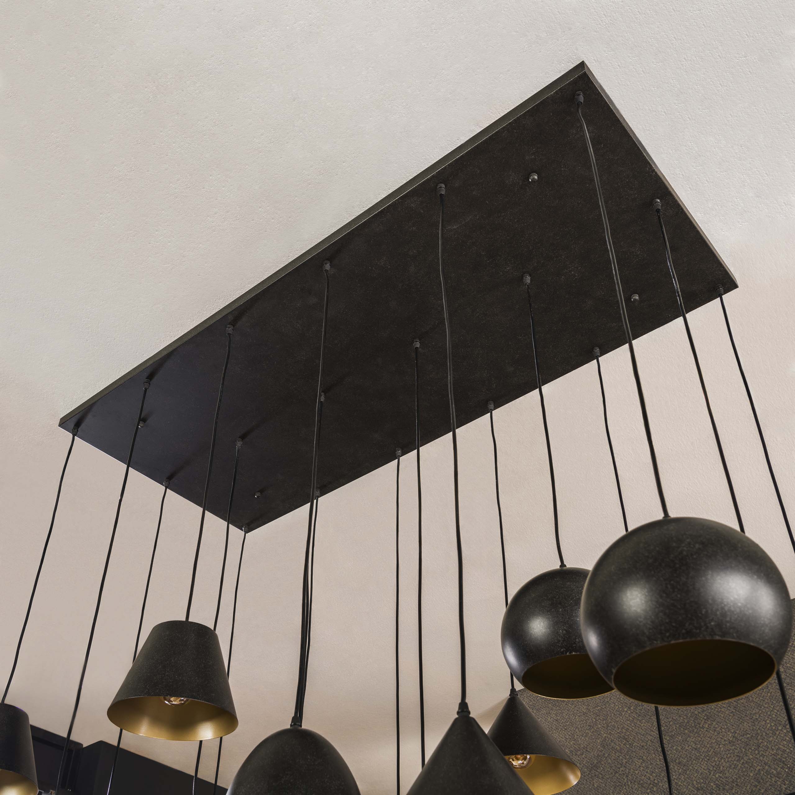 Lampe suspendue 18L XXL abat-jour métal / Noir Artic