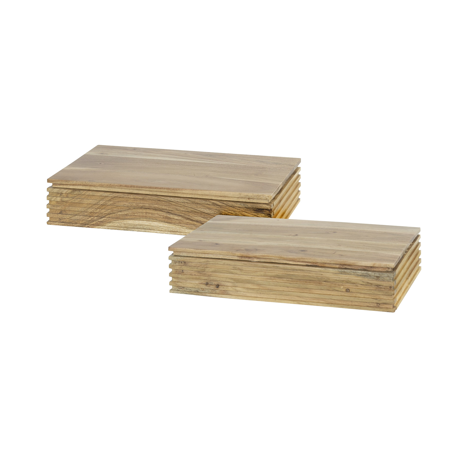Table de chevet Layer L 1 tiroir - lot de 2 - Acacia massif