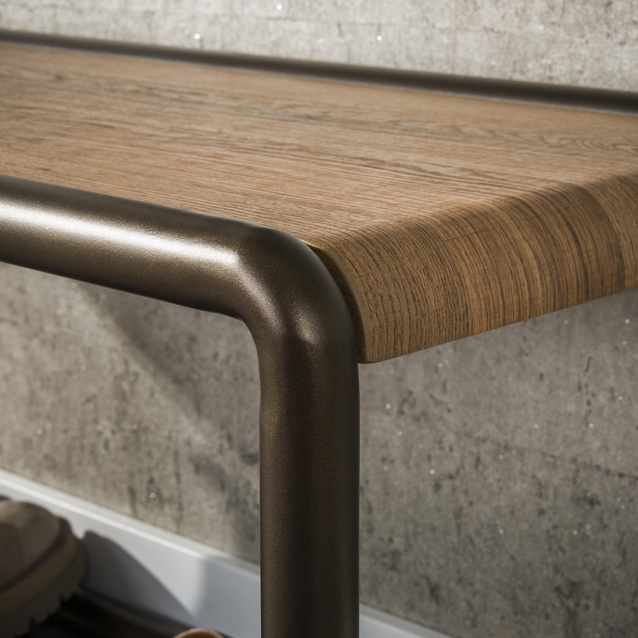 Banc à chaussures Luno Drift marron - banc de rangement
