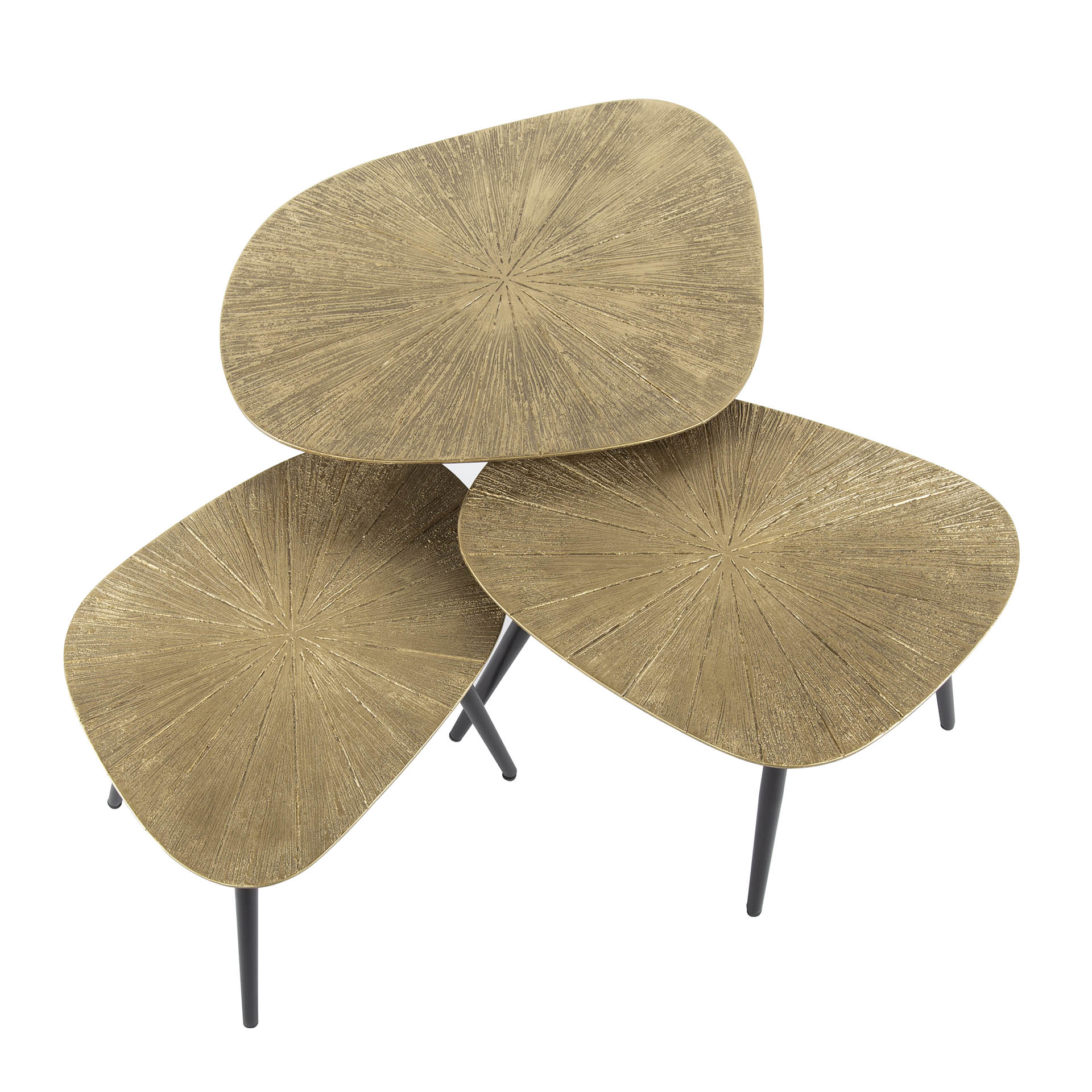 Table basse Ray quadrangulaire - Lot de 3 - Or antique