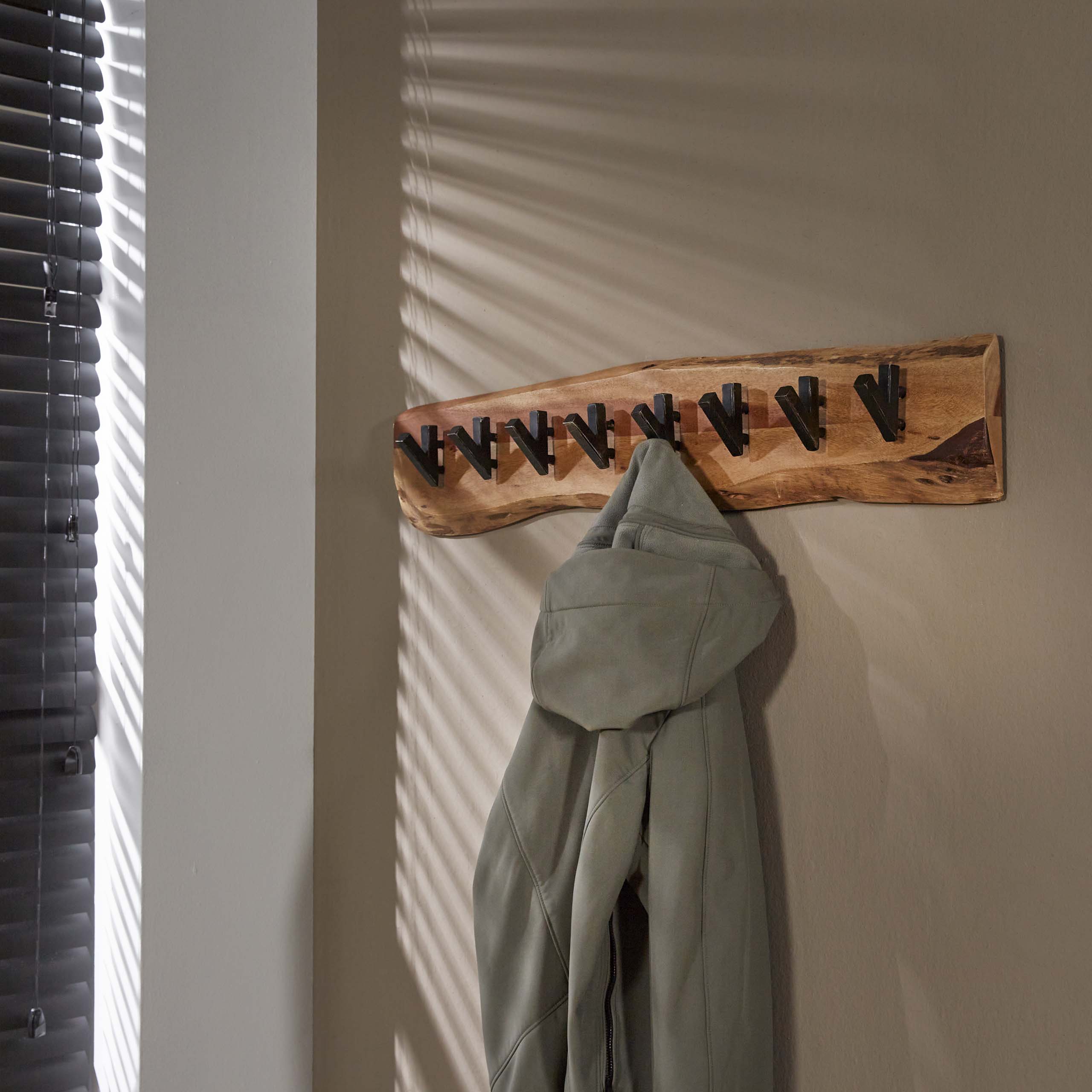 Portemanteau Long Wood 8 patères