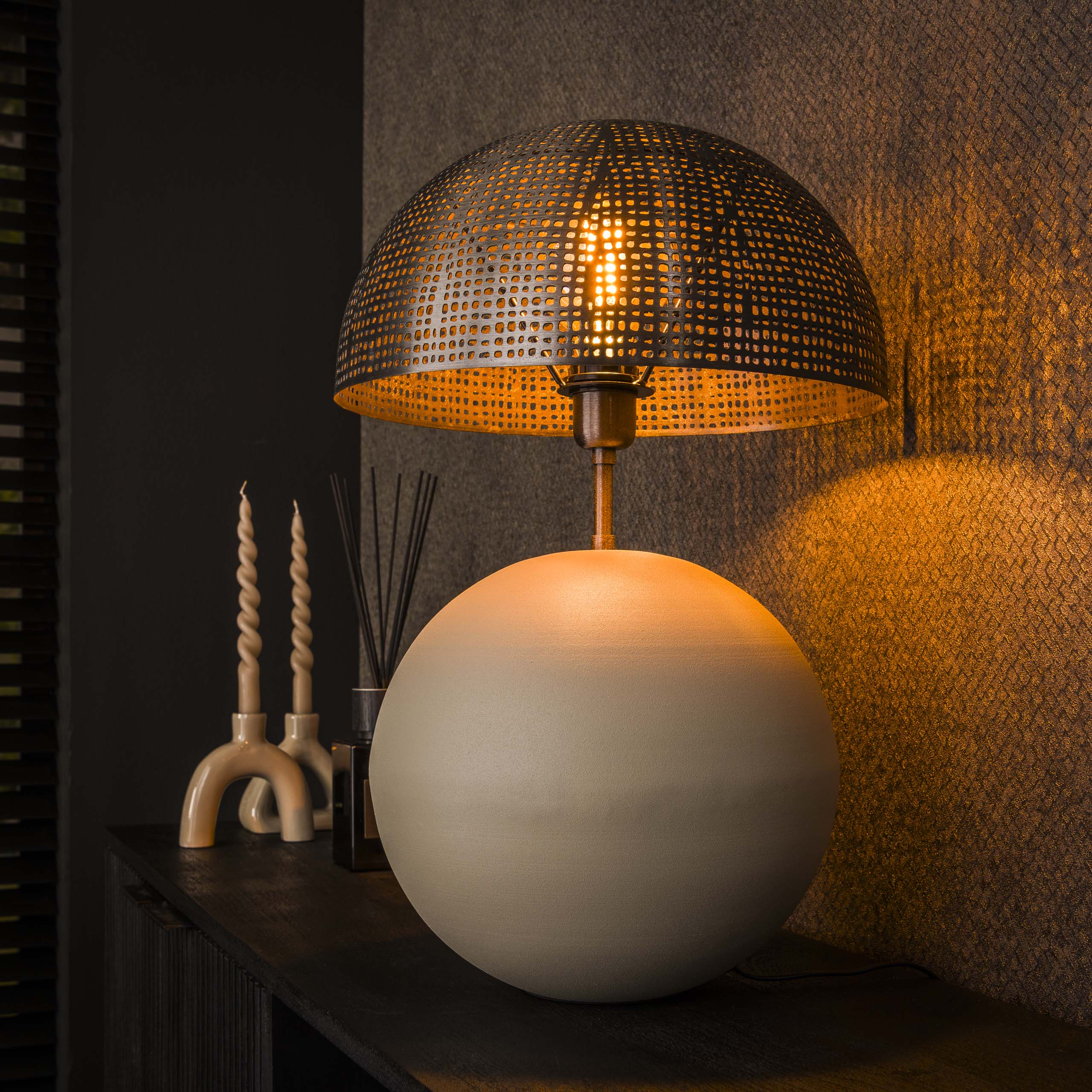 Lampe de table 1L sphère naturel L / Gris naturel