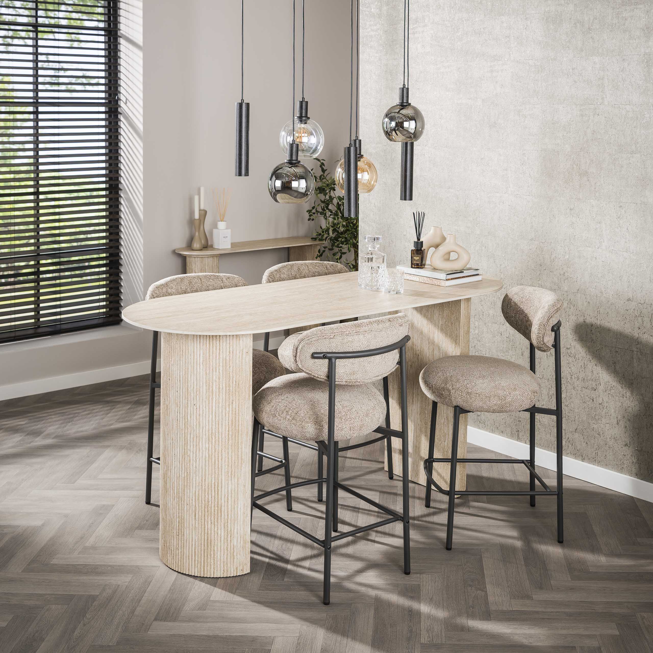 Tabouret de bar Rond - emballé par 2 - Cargo sable