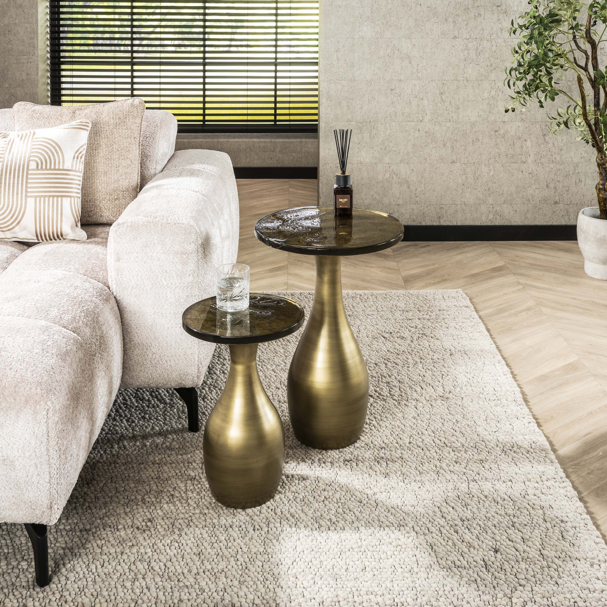 Table d'appoint Eclipse Drop S - Or antique