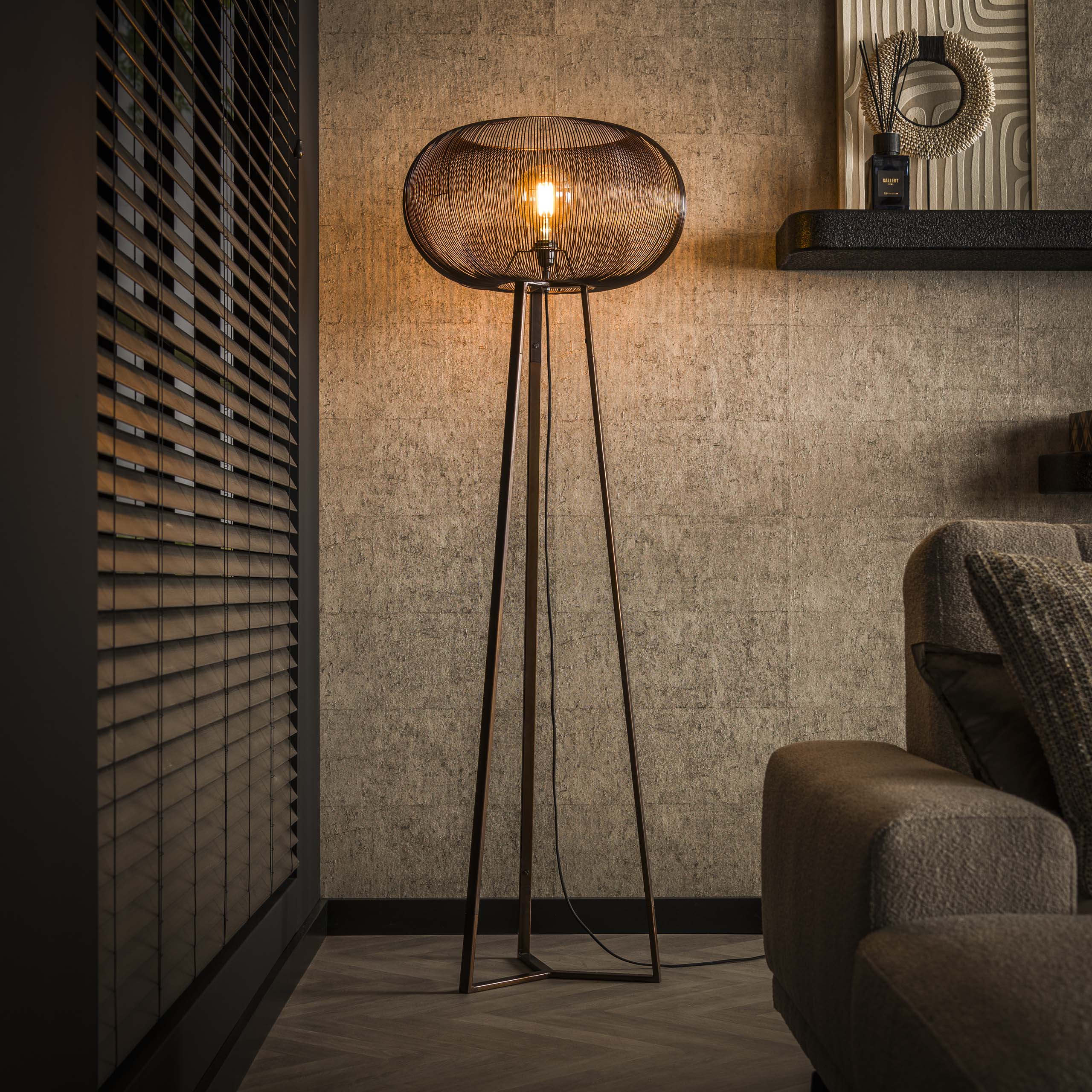 Lampadaire Copper Twist 1 lumière - Nickel noir
