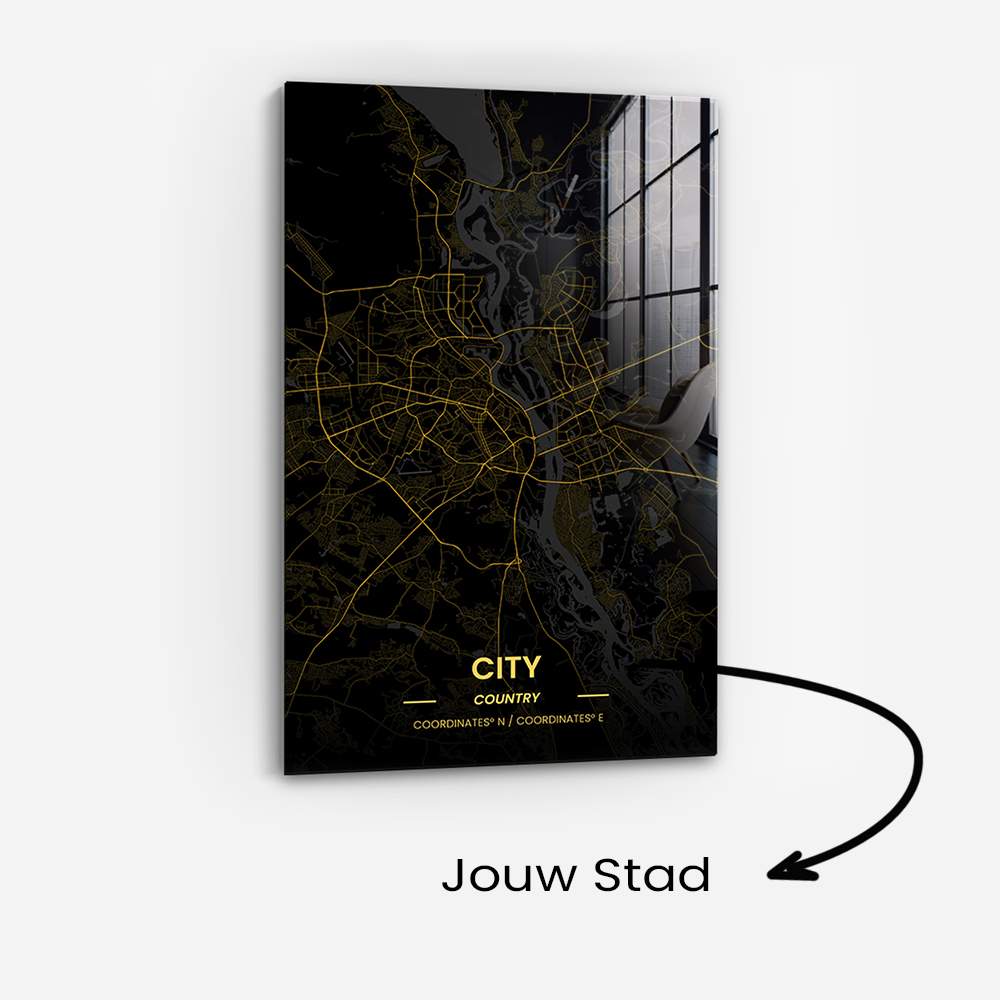Custom Golden City Map – Verre