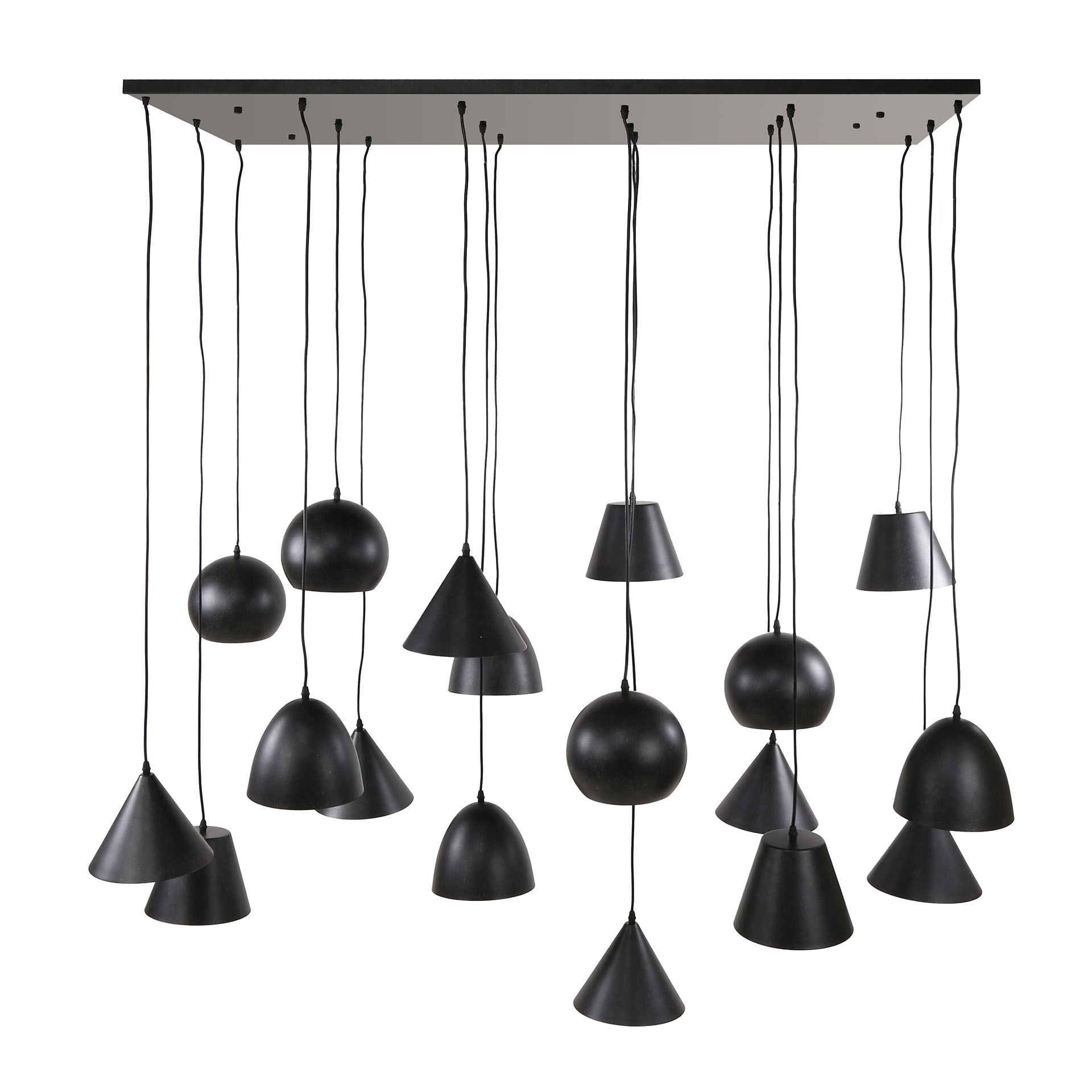 Lampe suspendue 18L XXL abat-jour métal / Noir Artic