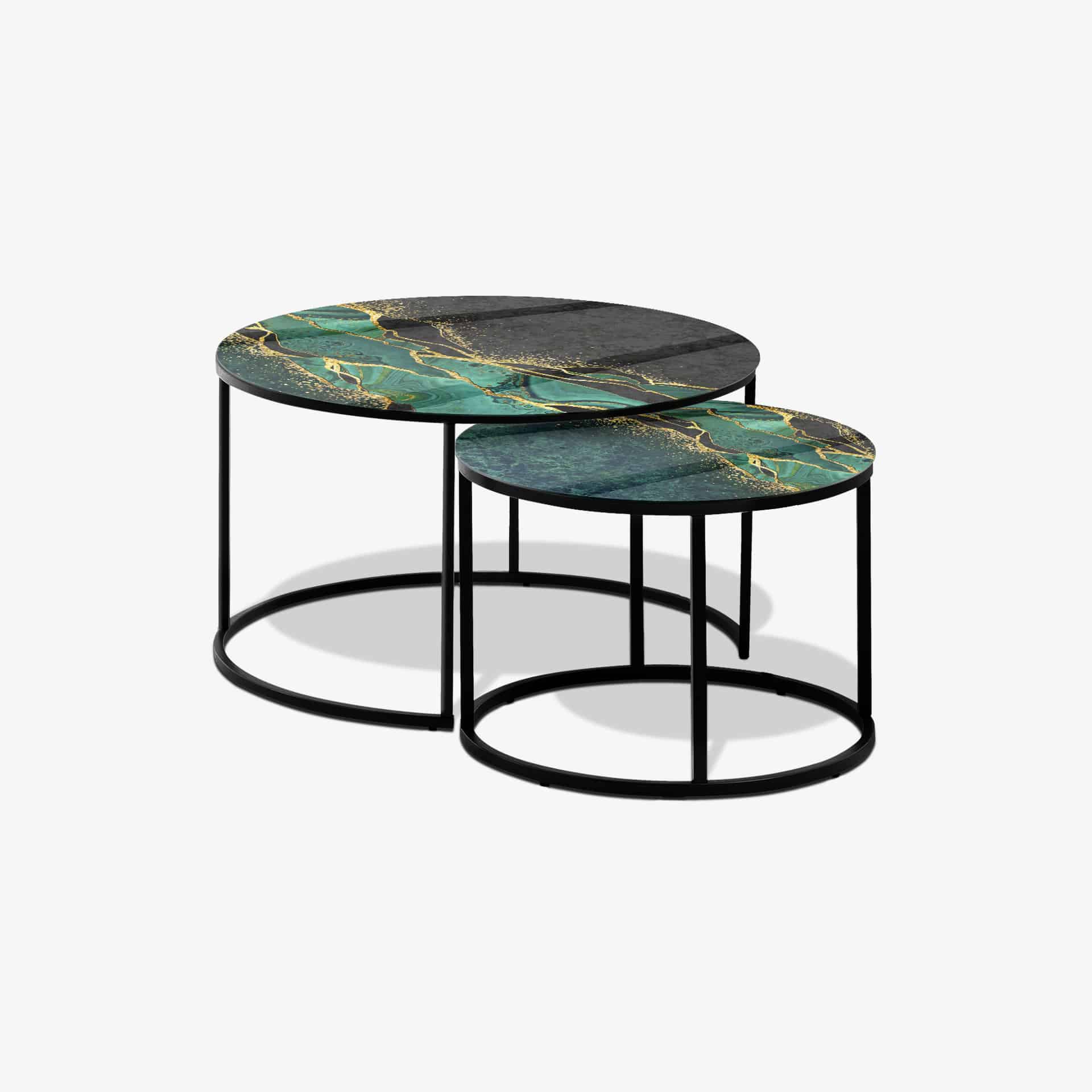 Table basse Noir - Marbre Vert