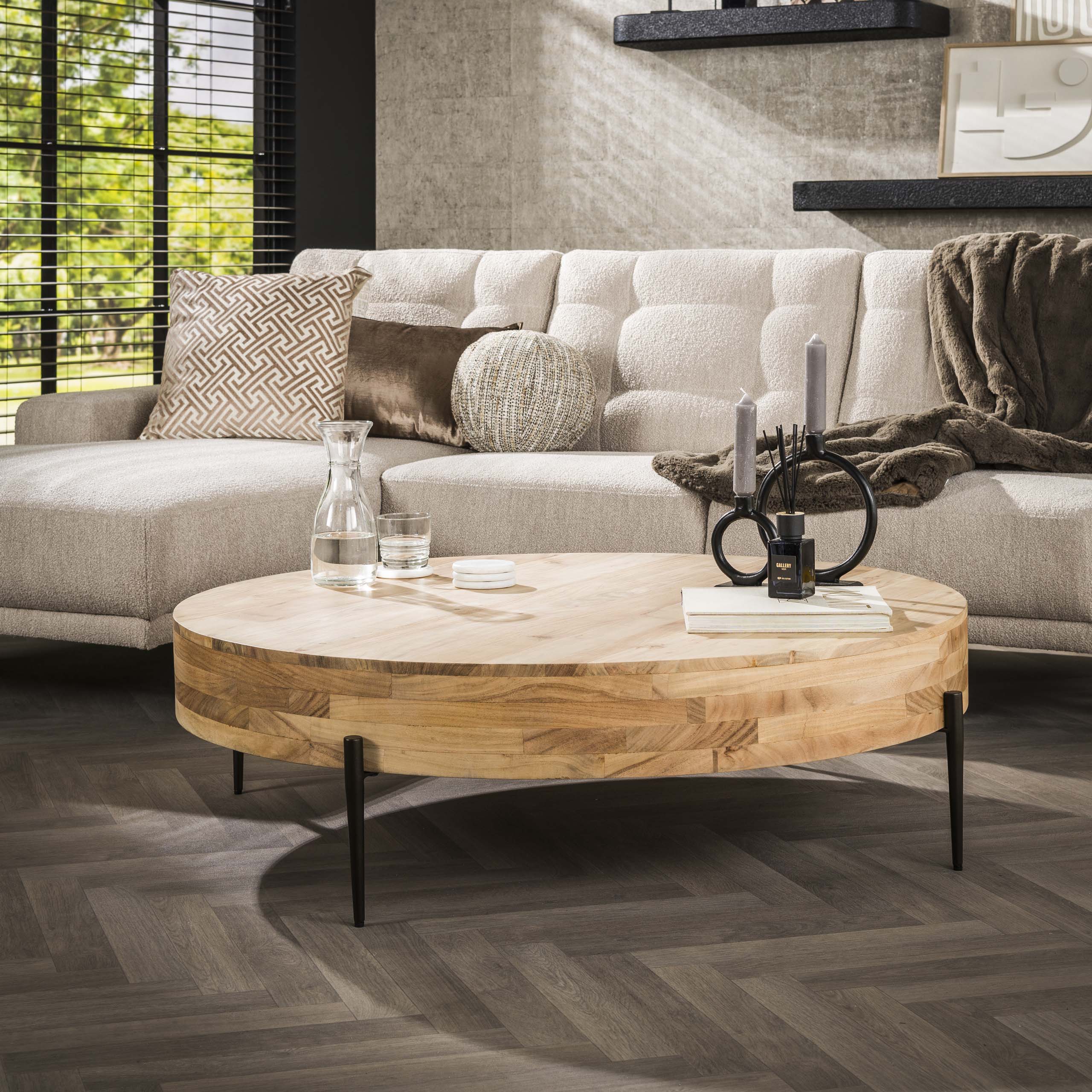 Table basse Bulky Wood Ø120 - Acacia massif