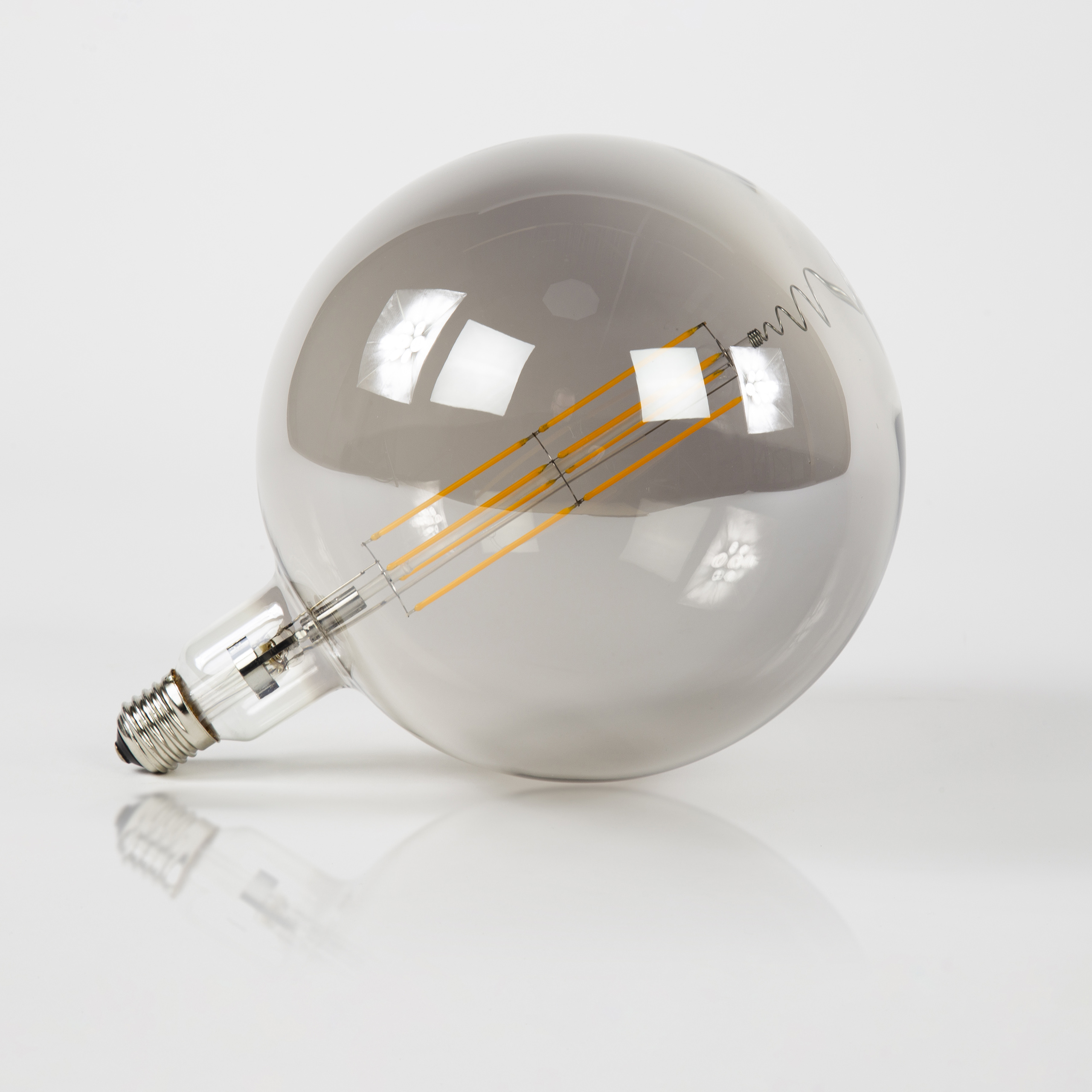 Source lumineuse Ampoule à filament LED [G200] Ø20,0 - E27 8W / Verre gris fumé