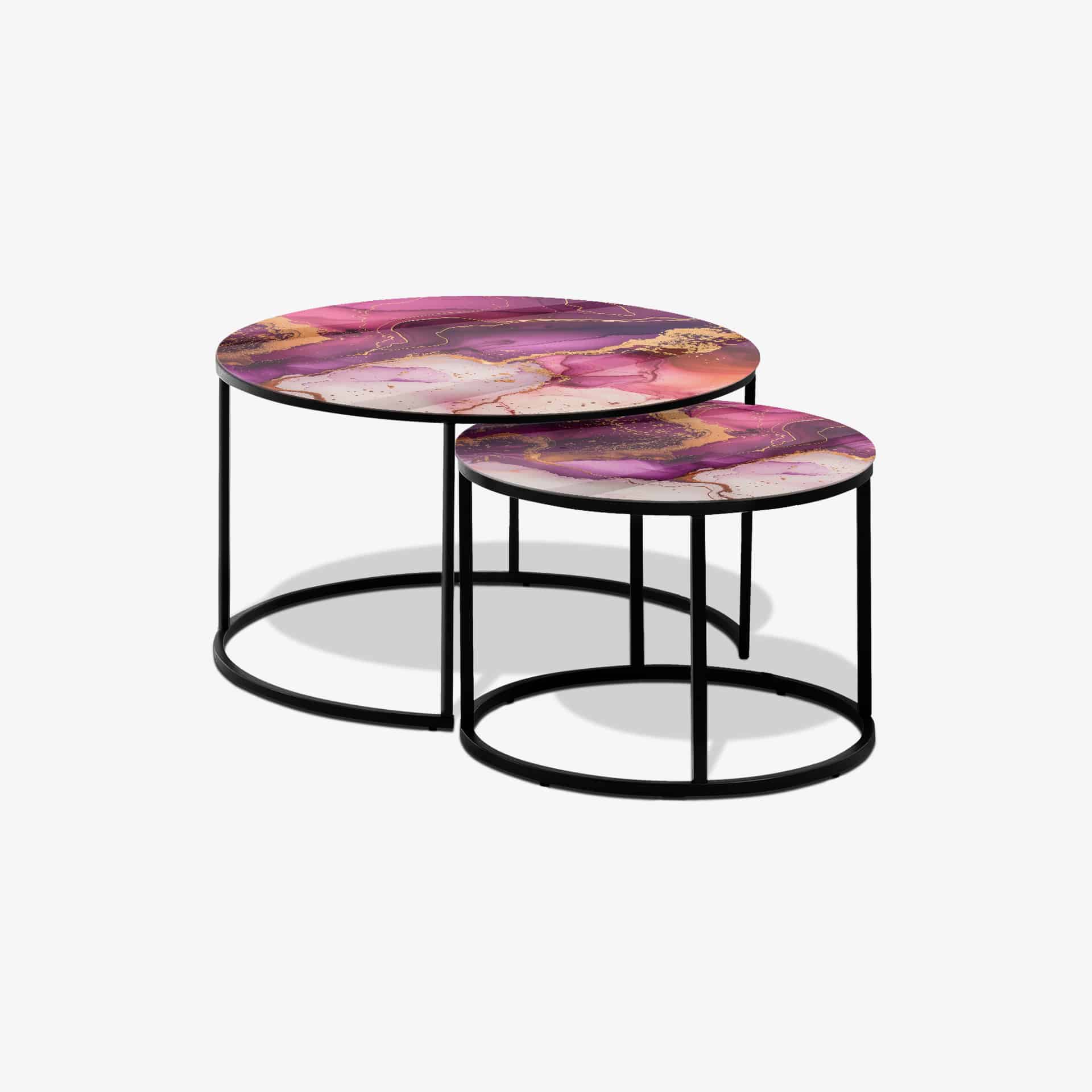 Table basse Noir - Marbre Violet