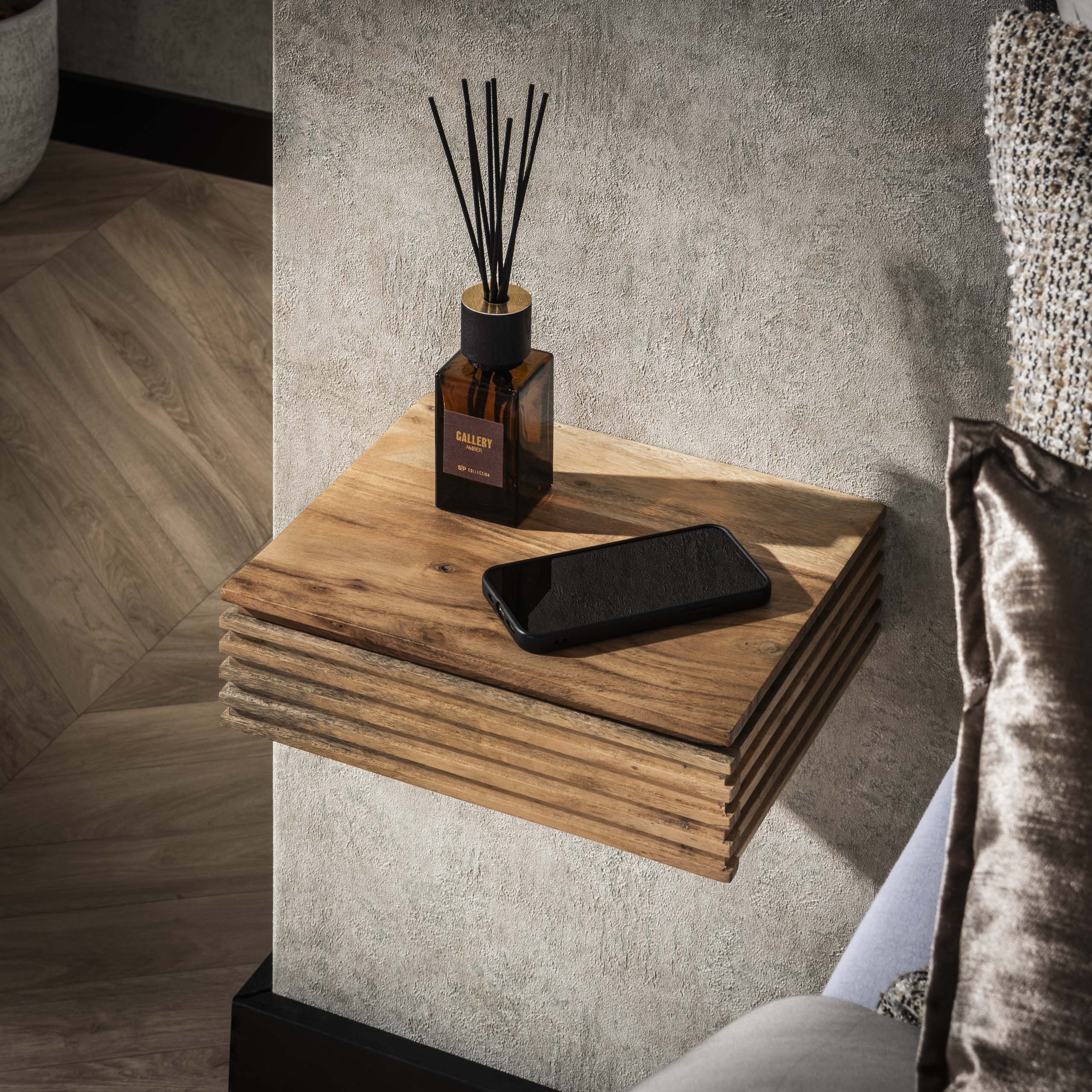 Table de chevet Layer XS 1 tiroir - lot de 2 - Acacia massif