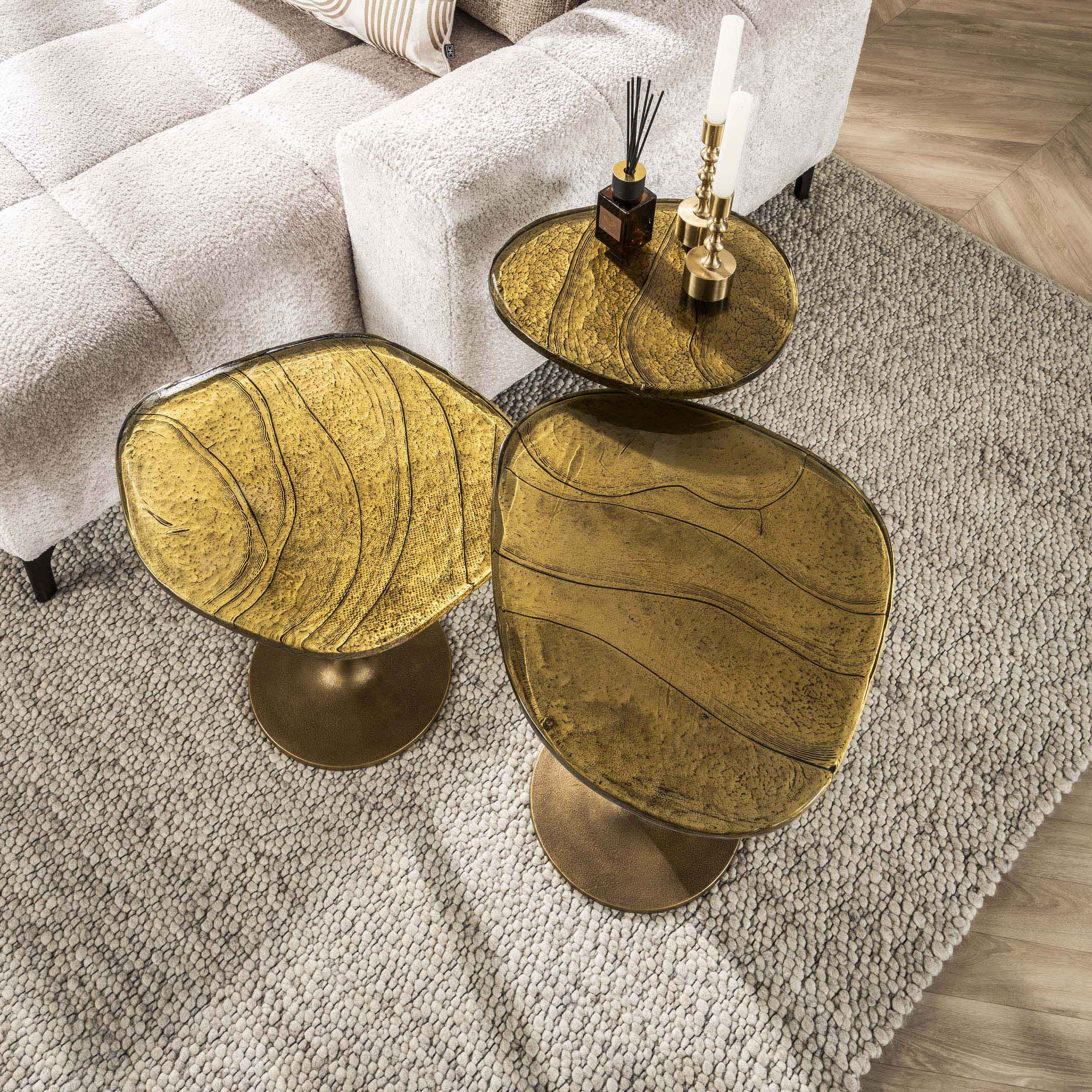 Table d'appoint Eclipse haute - Or antique