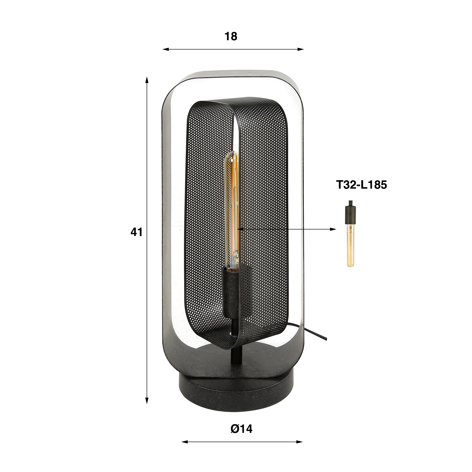 Lampe de table 1L maille rotative / Artic noir