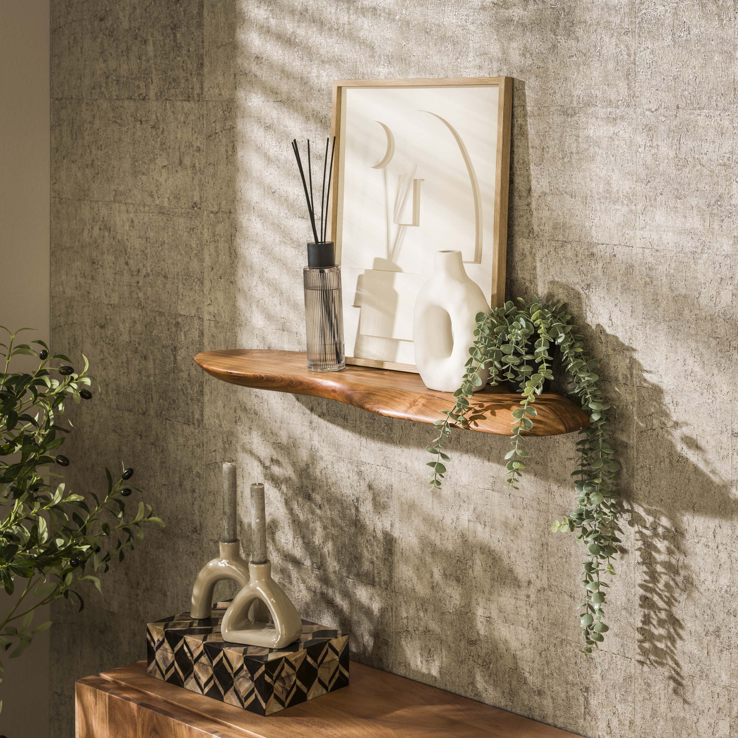 Etagère murale Organic 90 cm - Acacia massif naturel