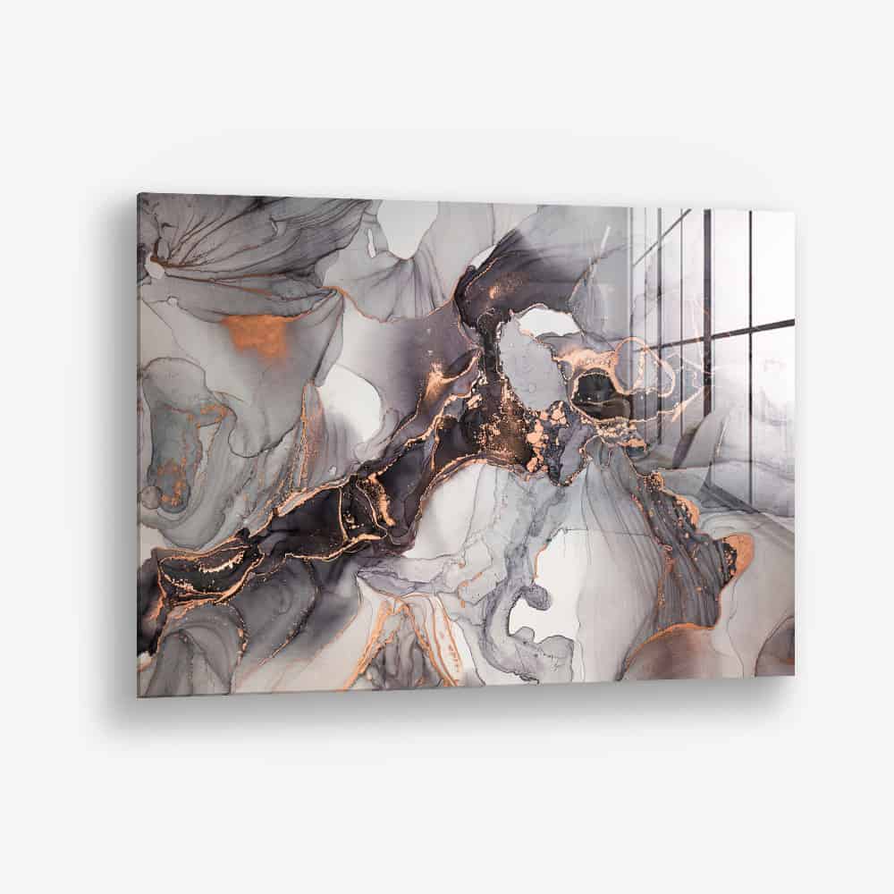 Grey & Gold Abstract Marble – Verre