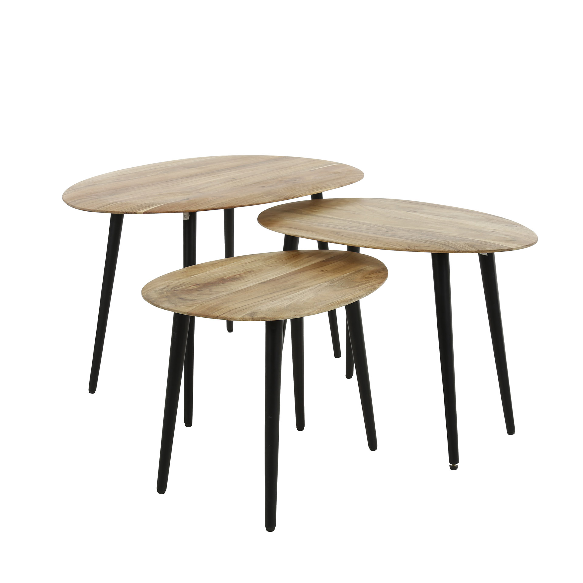 Set de 3 tables basses bio / Acacia massif naturel