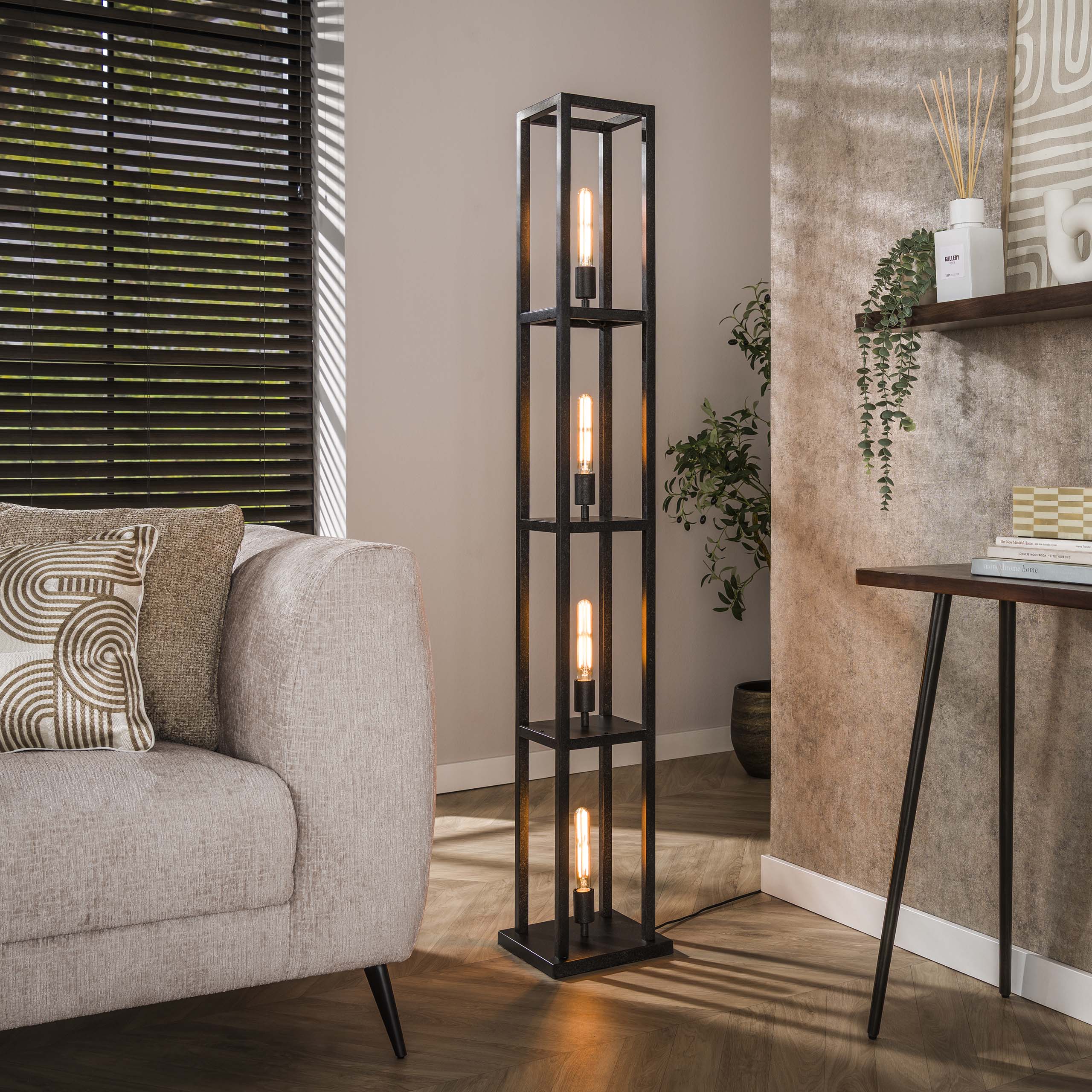 Lampadaire Quadra 4 lumières - Noir arctique