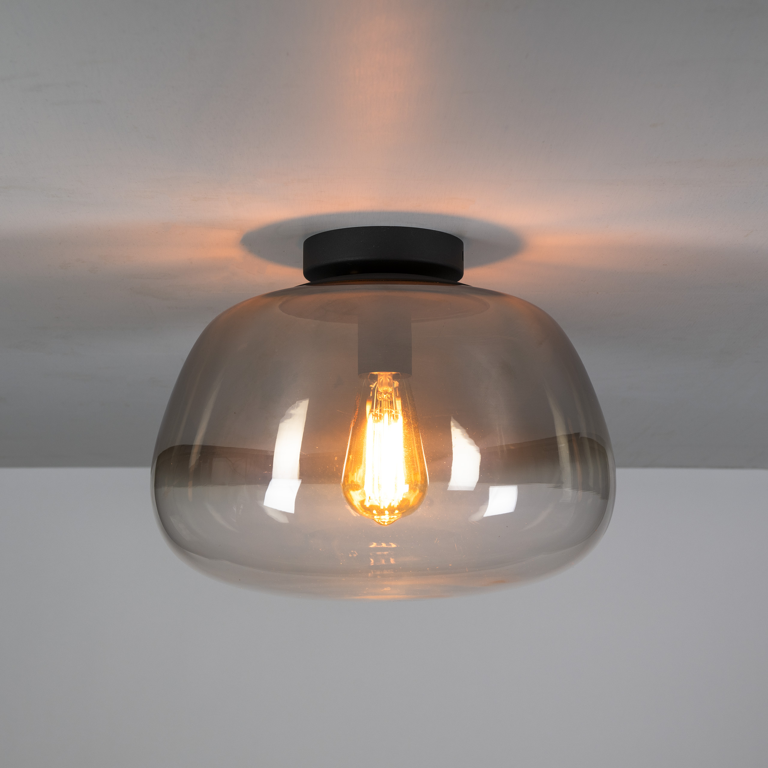 Plafonnier Pulse Shaded 1 lumière - Verre gris fumé