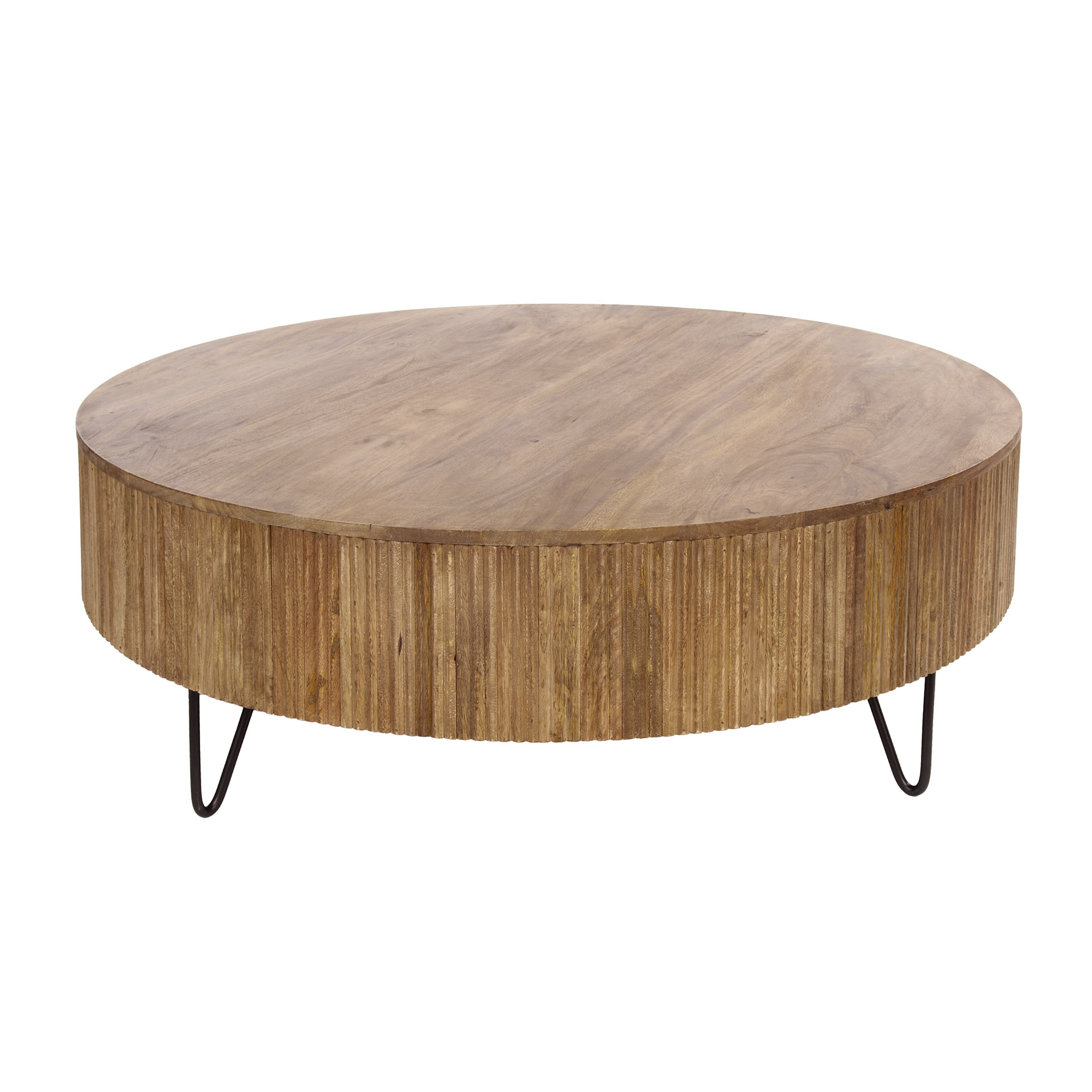 Table basse Wave Ø120 cm - Manguier massif sable