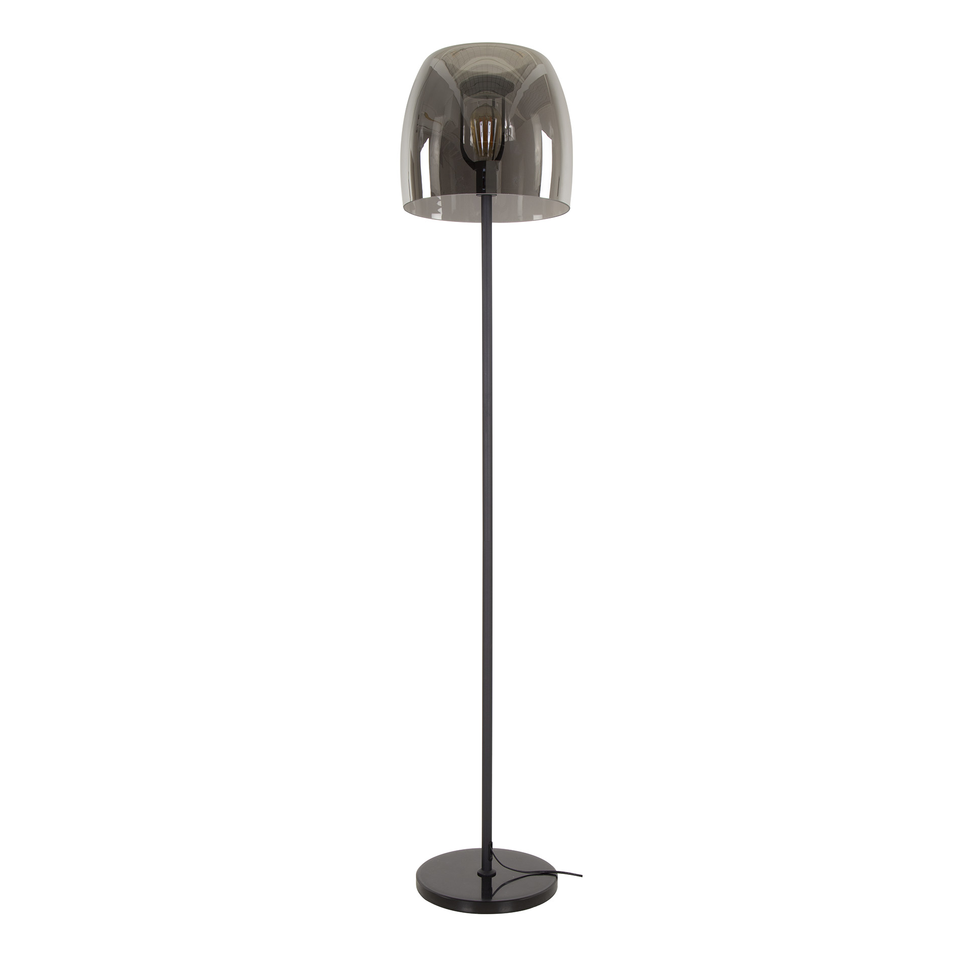 Lampadaire 1L verre drift / Verre gris fumé