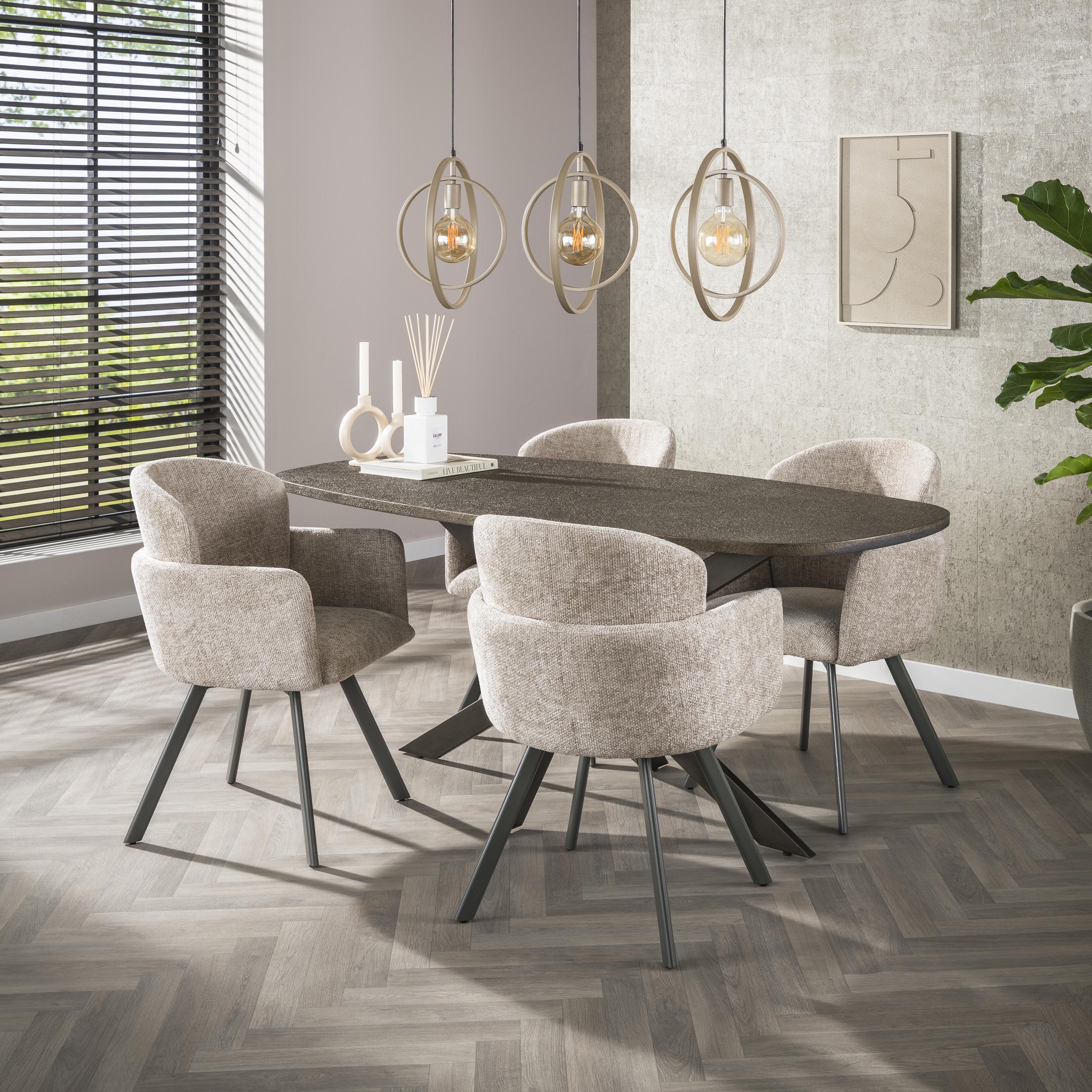 Lampe suspendue Turn Around 3 lumières - Beige