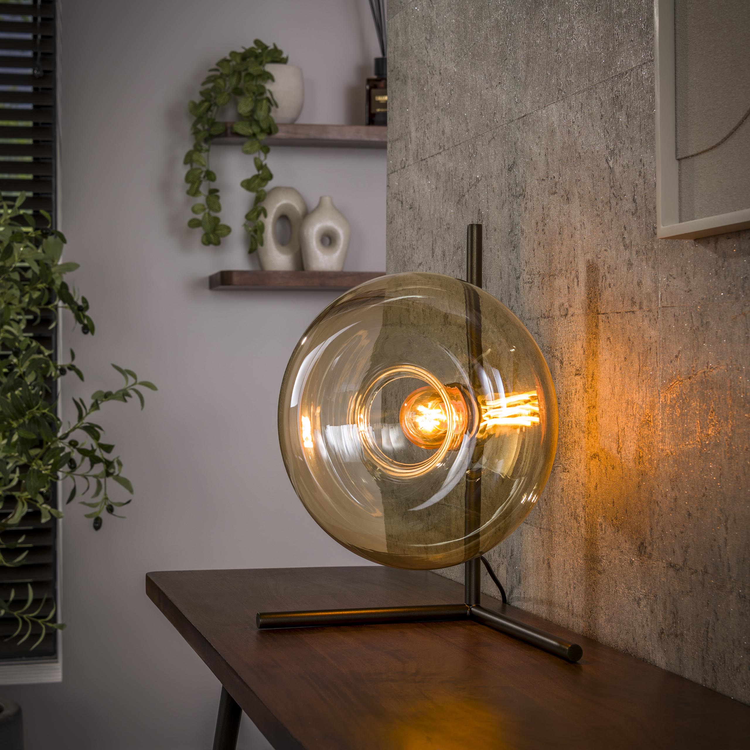 Lampe de table Soll 1 lumière - Verre ambré