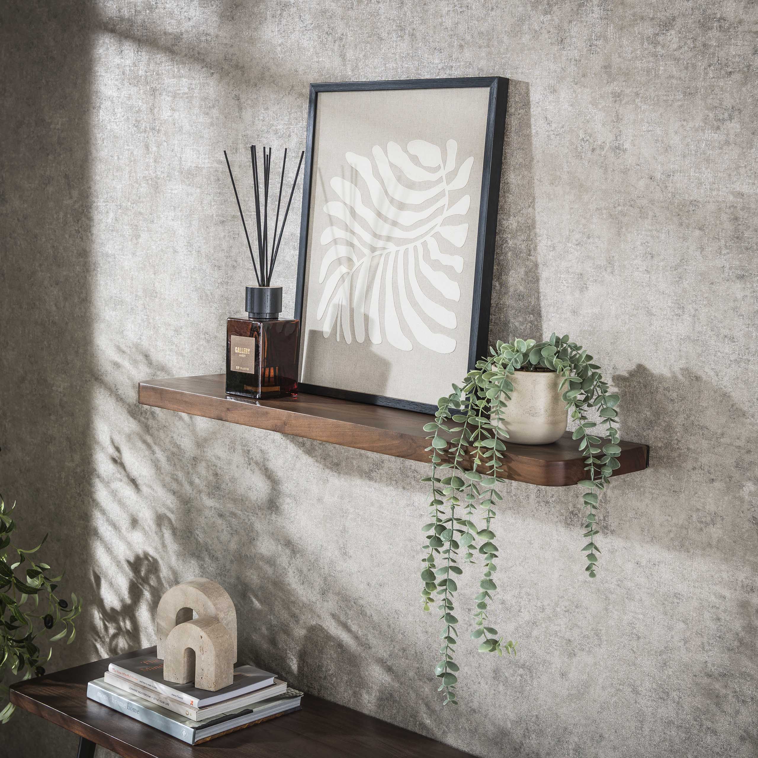 Etagère murale Carve 90 cm - Acacia massif marron