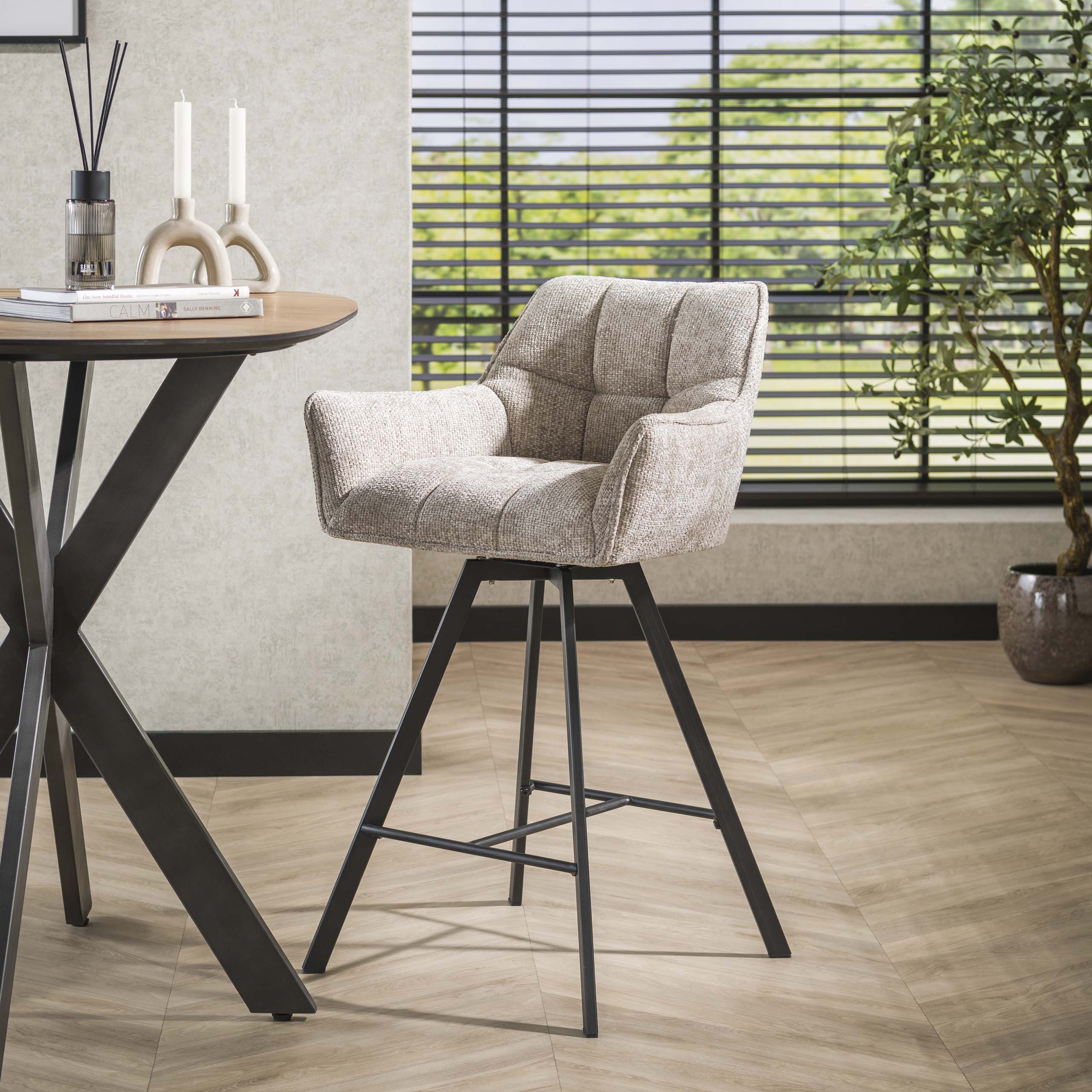 Chaise de bar Raster rotative - emballé par 2 - Hoven sable