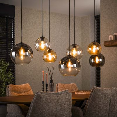 Lampe suspendue 4+3 multi globe XL / Noir Artic
