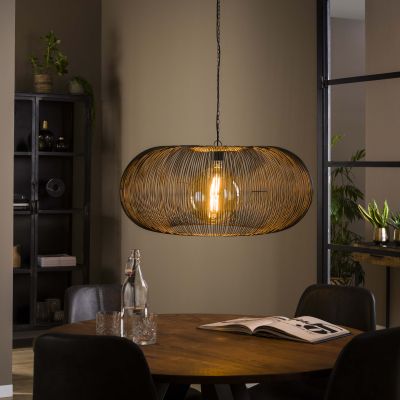 Lampe à suspension Ø70 twist cuivre / Nickel noir