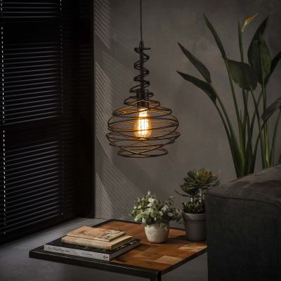 Lampe suspendue 1x Ø25 cône tournant / Noir