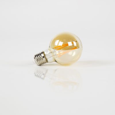 Source lumineuse LED [G70] boule à filament Ø7 / Verre ambré
